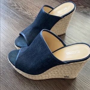Michael Kors Blue Jean Wedges